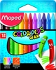 Карандаши восковые Maped Color Peps Wax Crayons 12 цветов (MP.861011) - изображение 1