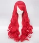 Перука червона довга хвиляста 80 см c довгим чубчиком - зображення 1