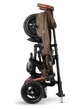 Трехколесный детский складной велосипед Tri-Cycle RITO DELUXE 5-в-1 коричневый прогулочный трансформер от 12 месяцев с родительской ручкой защитным козырьком и надувными колесами 10″ - изображение 6