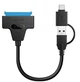 Адаптер контролер TYPE-C + USB 3.0 -> SATA для 2.5" HDD/SSD диска перехідник (615039762-1) Чорний - зображення 3