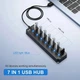 Хаб USB 3.0 на 7 портів концентратор на 7 портів Чорний USB-хаб HUB з вимикачами 1.2 м кабель GL3510 Чорний - зображення 12