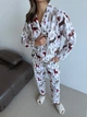 Пижама женская S с Оленями Норди (рубашка + брюки) Молочного цвета COSY - изображение 9