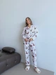 Пижама женская S с Оленями Норди (рубашка + брюки) Молочного цвета COSY - изображение 10