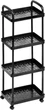 Полиця на колесах Vilde 4-рівнева 30 x 21 x 86 cm Чорна (5904316490935) - зображення 1