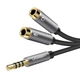 Кабель UGREEN AV141 3.5mm Male to 2x3.5mm Female Headset Splitter 20cm Black (30619) - изображение 2