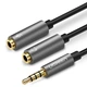 Кабель UGREEN AV141 3.5mm Male to 2x3.5mm Female Headset Splitter 20cm Black (30619) - изображение 3