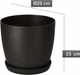 Квітковий горщик з підставкою Kadax Agen 25 см Графітовий (K2121) - зображення 3