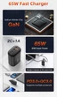 Зарядний пристрій ESSAGER GaN 65W PPS PD3.0+QC4.0 3-порти (USB + 2 Type-C) для ноутбука планшета смартфона (JT-TP65C2U1) - зображення 7