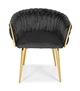 Крісло Hedo 100040 Велюрове Чорне з золотими ніжками (5907184130026) - зображення 5