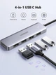 USB-концентратор UGREEN USB-C на 4 порти USB 3.0 (OTG, додаткове живлення), Хаб для ноутбука/телефону - зображення 2