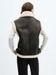 Теплый жилет из искусственной кожи короткий женский Mango Harriet 57075976-99 XS Черный (8445922881672) - изображение 2