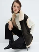 Теплый жилет из искусственной кожи короткий женский Mango Harriet 57075976-99 XS Черный (8445922881672) - изображение 5