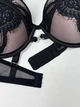 Бюстгальтер пуш-ап с кружевом сетчатый с чашкой C ISSA PLUS BL3-97 90C/XXL черно-бежевый (issa2007682707119) - изображение 3