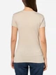 Футболка хлопковая длинная женская Armani Exchange 879900368 S Бежевая (1159849559) - изображение 2