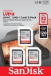 Карта памяти SD 32Gb SanDisk Ultra Class 10 UHS-1 Card 3-Pack (SDSDUN4-032G-GN6IM) - изображение 4