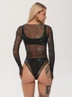 Боди из полупрозрачной ткани Синтра TUR WEAR Черный S - изображение 4