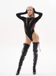 Боди из стрейча кулира Шайн TUR WEAR Черный M - изображение 7