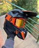 Мото шлем эндуро (кроссовый) EXDRIVE оранжевый мат S + подарки: балаклава, чехол - изображение 2