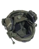Шолом військовий балістичний тактична захисна каска куленепробивна FAST Helmet NIJ IIIA тактичні активні військові навушники Earmor M31 + тактичний ліхтар на шолом + сумка переноска олива - зображення 4