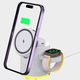 Qi2 Бездротова зарядка док-станція C16, Magsafe магнітна 4в1, для iPhone/Android, смарт годинників, навушників, функція нічника - Білий - зображення 12