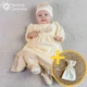 Одежда для крещения девочки с льняным кружевом Мамине Сонечко 62 размер Бантик велюр + мешочек для локона у подарок (арт.11209-1) - изображение 1