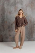 Жіночі брюки слоучі Алекс бежеві, M ART KNIT 042780 - зображення 2