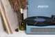Вініловий програвач Fenton Voyager Blue з Bluetooth IN/OUT для всіх платівок, для початківця, оцифровка платівок, вбудовані динаміки, фонокорекор, еко-шкіра + Тестова платівка - изображение 5