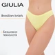 Труси бразиліана жіночі безшовні Giulia BRASILIAN BRIEFS COLOR S/M Yellow-charlock, трусики з мікрофібри - зображення 1