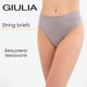 Трусики стринги женские бесшовные Giulia STRING BRIEFS BRAID S/M Grey-griffin, Женские трусы - изображение 1