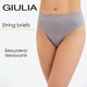 Стринги бесшовные Giulia STRING BRIEFS GRAIN L/XL Grey-griffin, эластичные трусики для женщин - изображение 1