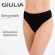 Трусики стринги женские бесшовные Giulia STRING BRIEFS GRAIN S/M Black, женские бесшовные - изображение 1