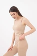 Майка женская бесшовная на широких бретелях Giulia TANK S/M Beige-naturale, легкая, дышащая, мягкая, для спорта и повседневной носки - изображение 3