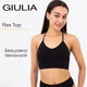 Бесшовный женский топ из микрофибры с тонкими перекрестными бретелями Giulia FLEX TOP L/XL Black, спортивный топ, для йоги - изображение 1