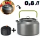 Походный чайник с ручкой и крышкой 0,8 л — компактный, быстро закипает + чехол KT7008002 - изображение 1