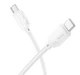 Кабель синхронізації Hoco X113 Nylon braided Type-C to Type-C 60W/3A 1 м White (36775_3609172) - зображення 1