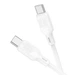 Кабель синхронізації Borofone BX113 Silicone 60W/3A Type-C to Type-C 1 м White (35601_3347268) - зображення 1