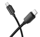 Кабель синхронізації Hoco X113 Nylon braided Type-C to Type-C 60W/3A 1 м Black (36775_3609174) - зображення 1