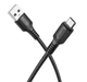 Кабель синхронізації Borofone BX116 Fast charging 2.4A USB to Micro 1 м Black (37162_3610590) - зображення 1