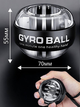 Гироскопический кистевой тренажор GURO BALL еспандер для кистей пальцев рук запястья Art Planet черный + пружинный кистевой эспандер в подарок - изображение 4