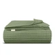 Плед-покрывало вафельное COSAS 230х240 см Olive Greek Waffle Оливковый - изображение 1