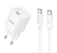 Зарядний комплект Hoco C146A Mini Charger 1USB-C PD/QC 20W 5V/3A Type-C to Type-C White (35279_3345665) - зображення 1