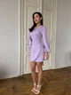 Платье мини на запах лилового цвета 36323 One Size - изображение 1