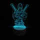 3D светильник, ночник "Дедпул", на черной базе. С пультом, 8 цветов подсветки. - изображение 3