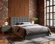 Ліжко двоспальне з підйомним механізмом 160x200 Quattro Dark Grey Viorina-Deko Темно-сірий (каркас з ламелями/без матраца) (ЛДСП/тканина) - зображення 4