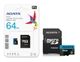 microSDXC (UHS-1) A-DATA Premier 64Gb Class 10 A1 (R-100Mb/s) (adapter SD) - изображение 2