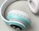 Наушники с кошачьими ушками UKC STN-28 с Bluetooth гарнитурой LED подсветкой Мятные - изображение 5