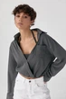 Коротка сорочка в комплекті з майкою в рубчик Lurex Сірий One Size (81260) - зображення 1