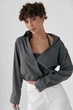 Коротка сорочка в комплекті з майкою в рубчик Lurex Сірий One Size (81260) - зображення 5