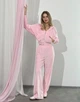 Женский велюровый костюм с капюшоном. Розовый, XL - изображение 3