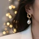 Серьги подвески с жемчугом Fashion Jewelry золотистые лимоного цвета - изображение 1